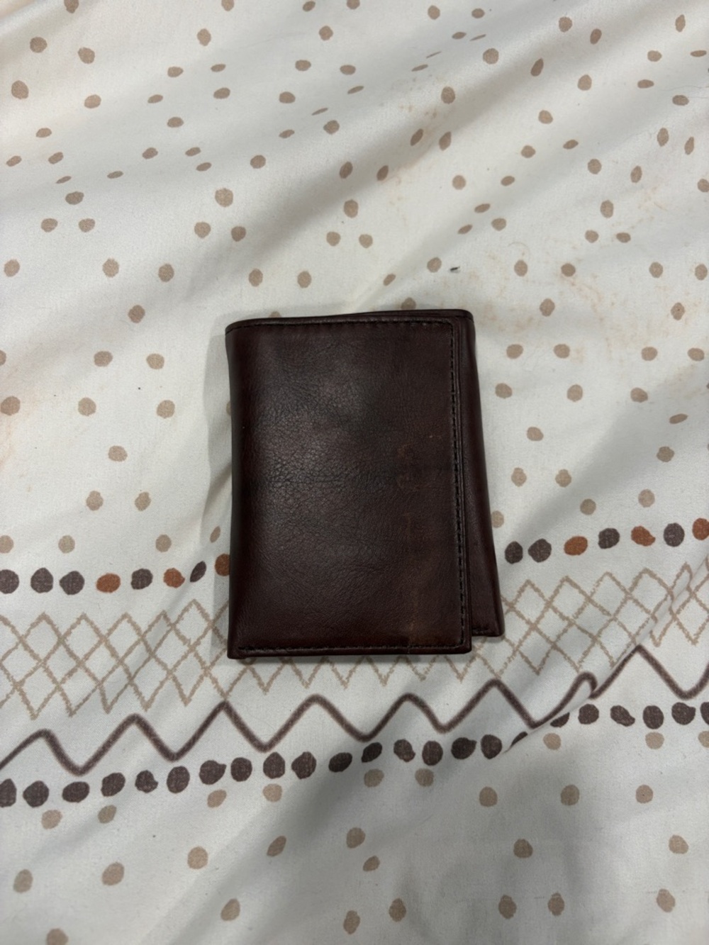 Classic Brown Leather Trifold Wallet - Men's Accessory